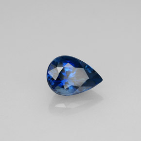 1.12캐럿 천연 딥 블루 사파이어, 배 모양, 7.4×5.2 mm, VVS