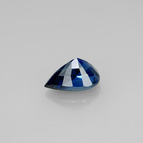 1.12캐럿 천연 딥 블루 사파이어, 배 모양, 7.4×5.2 mm, VVS