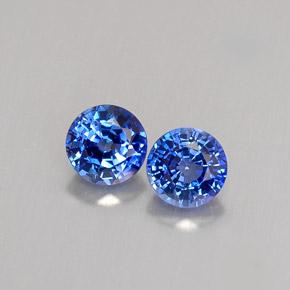 캐럿 천연 블루 사파이어 보석, 라운드 컷, 4.14 mm, VVS