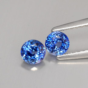 캐럿 천연 블루 사파이어 보석, 라운드 컷, 4.14 mm, VVS