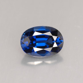 1.14캐럿 천연 딥 블루 사파이어, 타원형 컷, 7.1×5.1 mm, VVS-VS