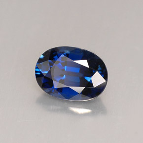1.14캐럿 천연 딥 블루 사파이어, 타원형 컷, 7.1×5.1 mm, VVS-VS