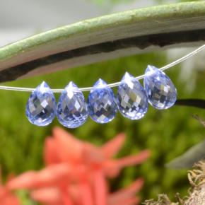 3.03캐럿 천연 파스텔 블루 사파이어 보석, 브리올레트, 5.5×3.6 mm, VVS-VS