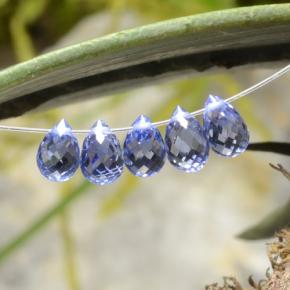 3.03캐럿 천연 파스텔 블루 사파이어 보석, 브리올레트, 5.5×3.6 mm, VVS-VS