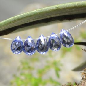 3.03캐럿 천연 파스텔 블루 사파이어 보석, 브리올레트, 5.5×3.6 mm, VVS-VS