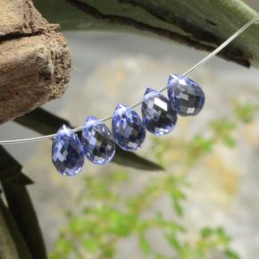 3.73캐럿 천연 바이올렛 블루 사파이어 보석, 브리올레트, 5.4×3.8 mm, VVS-VS