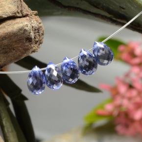 3.73캐럿 천연 바이올렛 블루 사파이어 보석, 브리올레트, 5.4×3.8 mm, VVS-VS