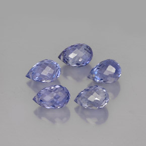 캐럿 천연 라이트 바이올렛 사파이어 보석, 브리올레트, 5.9×3.9 mm, VVS-VS