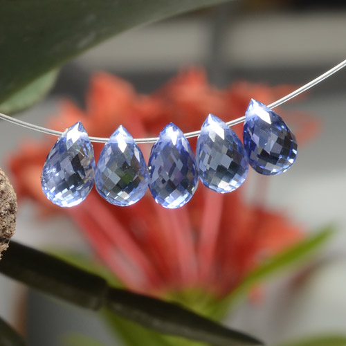 4.06캐럿 천연 Electric Purple Blue  사파이어 보석, 브리올레트, 5.9×3.9 mm, VVS-VS