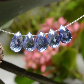 4.06캐럿 천연 Electric Purple Blue  사파이어 보석, 브리올레트, 5.9×3.9 mm, VVS-VS