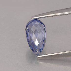 1.19캐럿 천연 바이올렛 블루 사파이어, 브리올레트, 7.3×4.1 mm, VVS