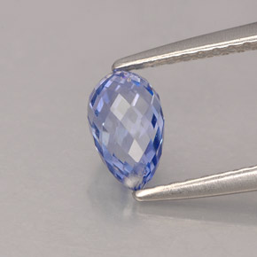 1.11캐럿 천연 바이올렛 블루 사파이어, 브리올레트, 6.8×4.2 mm, VS