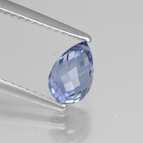 1.52캐럿 천연 바이올렛 블루 사파이어, 브리올레트, 7.3×4.8 mm, VVS-VS