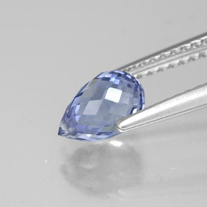 1.52캐럿 천연 바이올렛 블루 사파이어, 브리올레트, 7.3×4.8 mm, VVS-VS
