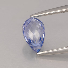 1.45캐럿 천연 바이올렛 블루 사파이어, 브리올레트, 7.5×4.7 mm, VVS-VS