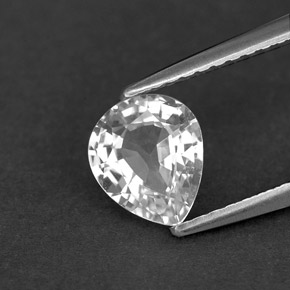 1.00캐럿 천연 화이트 사파이어, 배 모양, 7×6 mm, VVS-VS