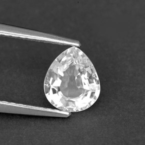 1.00캐럿 천연 화이트 사파이어, 배 모양, 7×6 mm, VVS-VS