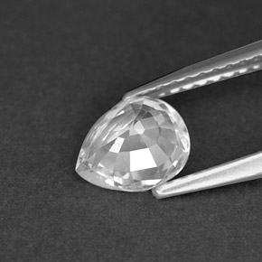 1.00캐럿 천연 화이트 사파이어, 배 모양, 7×6 mm, VVS-VS