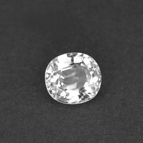 1.04캐럿 천연 화이트 사파이어, 타원형 컷, 6.1×5.5 mm, VVS-VS