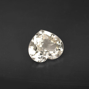 1.77캐럿 천연 노란빛 화이트 사파이어, 하트 모양, 8.3×7.2 mm, VVS-VS