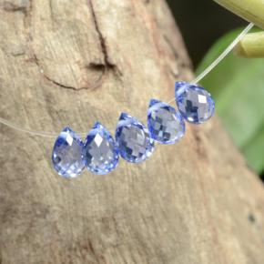 2.06캐럿 천연 Electric Purple Blue  사파이어 보석, 브리올레트, 4.7×3.3 mm, VVS-VS