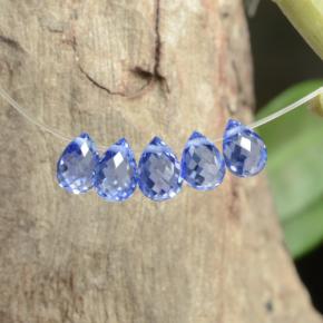 2.06캐럿 천연 Electric Purple Blue  사파이어 보석, 브리올레트, 4.7×3.3 mm, VVS-VS