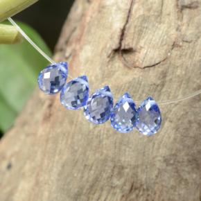 2.06캐럿 천연 Electric Purple Blue  사파이어 보석, 브리올레트, 4.7×3.3 mm, VVS-VS