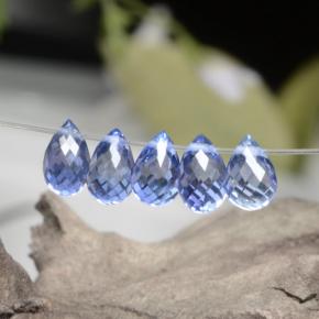 2.48캐럿 천연 바이올렛 블루 사파이어 보석, 브리올레트, 5.1×3.4 mm, VVS-VS