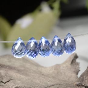 2.48캐럿 천연 바이올렛 블루 사파이어 보석, 브리올레트, 5.1×3.4 mm, VVS-VS