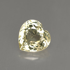 1.53캐럿 천연 라이트 옐로우 사파이어, 하트 모양, 6.7×6.6 mm, VVS-VS