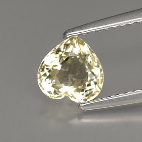 1.53캐럿 천연 라이트 옐로우 사파이어, 하트 모양, 6.7×6.6 mm, VVS-VS