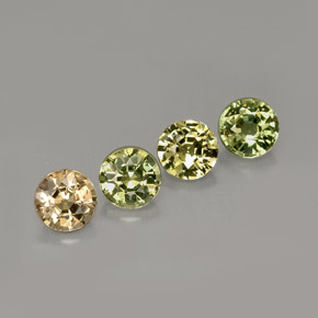 캐럿 천연 노란빛 그린 사파이어 보석, 라운드 컷, 4.73 mm, VVS-VS