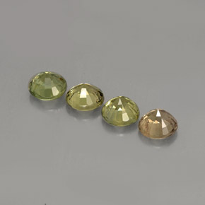캐럿 천연 노란빛 그린 사파이어 보석, 라운드 컷, 4.73 mm, VVS-VS