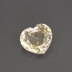 1.54캐럿 천연 라이트 옐로우 사파이어, 하트 모양, 7.2×6.4 mm, VVS-VS
