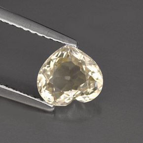 1.54캐럿 천연 라이트 옐로우 사파이어, 하트 모양, 7.2×6.4 mm, VVS-VS
