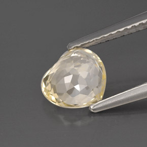 1.54캐럿 천연 라이트 옐로우 사파이어, 하트 모양, 7.2×6.4 mm, VVS-VS