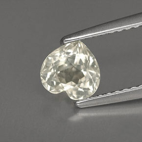1.15캐럿 천연 라이트 옐로우 사파이어, 하트 모양, 6.1×5.8 mm, VVS-VS