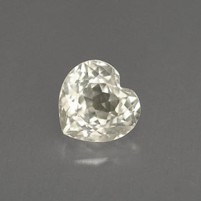 1.15캐럿 천연 라이트 옐로우 사파이어, 하트 모양, 6.1×5.8 mm, VVS-VS
