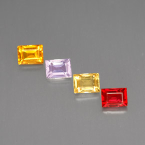 캐럿 천연 멀티컬러 사파이어 보석, 바게트, 4.2×3.1 mm, VVS-VS