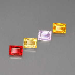 캐럿 천연 멀티컬러 사파이어 보석, 바게트, 4.2×3.1 mm, VVS-VS