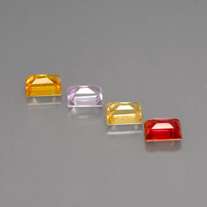캐럿 천연 멀티컬러 사파이어 보석, 바게트, 4.2×3.1 mm, VVS-VS