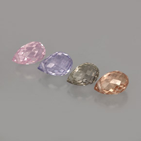 캐럿 천연 멀티컬러 사파이어 보석, 브리올레트, 6.2×4.2 mm, VVS-VS