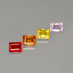 캐럿 천연 멀티컬러 사파이어 보석, 바게트, 4.1×3.1 mm, VVS-VS