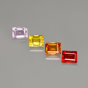 캐럿 천연 멀티컬러 사파이어 보석, 바게트, 4.1×3.1 mm, VVS-VS