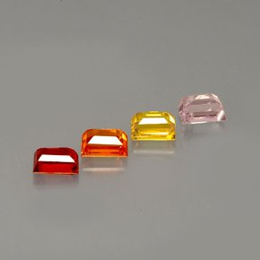 캐럿 천연 멀티컬러 사파이어 보석, 바게트, 4.1×3.1 mm, VVS-VS
