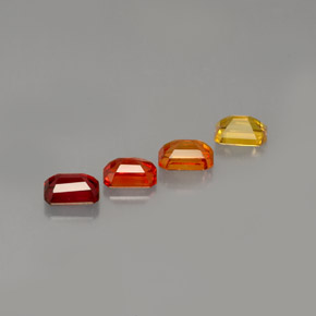 캐럿 천연 멀티컬러 사파이어 보석, 에메랄드 컷, 4.2×3.1 mm, VVS-VS