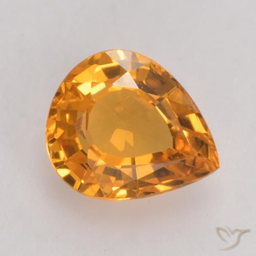 0.73ct 자연스러운 Dark Orange  사파이어, 배 모양, VS