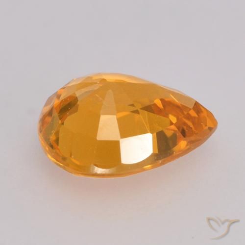0.73캐럿 천연 Dark Orange  사파이어, 배 모양, VS