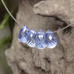 2.53캐럿 천연 바이올렛 블루 사파이어 보석, 브리올레트, 5.2×3.7 mm, VVS-VS
