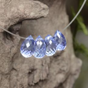 2.53캐럿 천연 바이올렛 블루 사파이어 보석, 브리올레트, 5.2×3.7 mm, VVS-VS